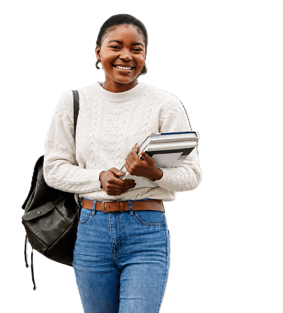 University student with books